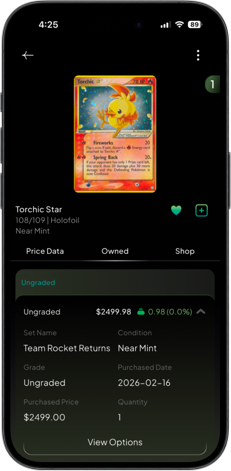 Cardwhale TCG card detail screen powered by unified data integration